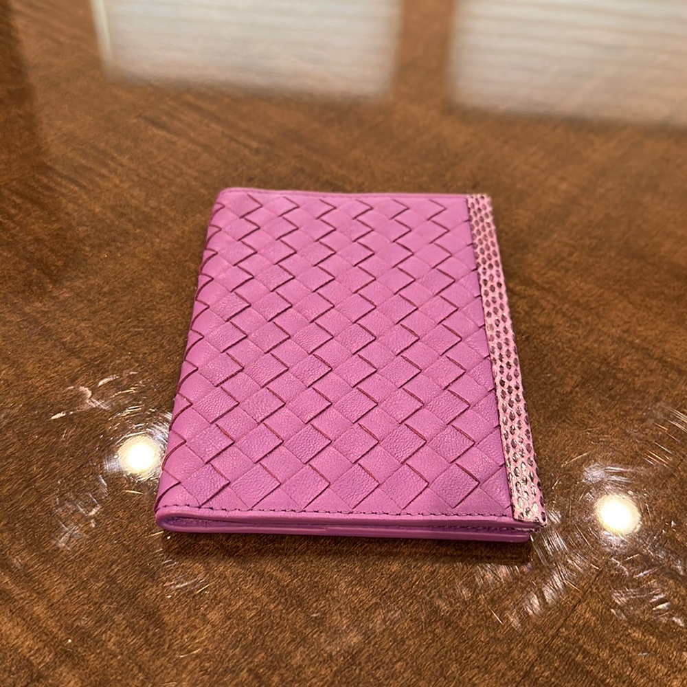 Bottega Passport Cover With Python Detail Gem